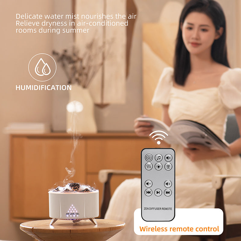 Humidifier Flame & Oil Diffuser With Bluetooth Speaker & White Noise