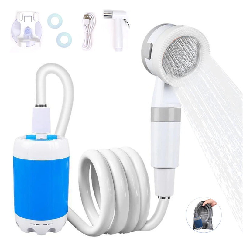 Tragbare Outdoor-Campingdusche mit wiederaufladbarem 5000-mAh-Akku