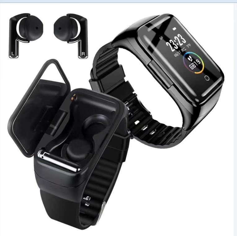 Waterproof Wireless Bluetooth Headset Smart Watch With Earbuds