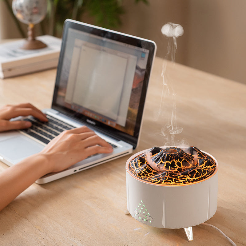 Humidifier Flame & Oil Diffuser With Bluetooth Speaker & White Noise