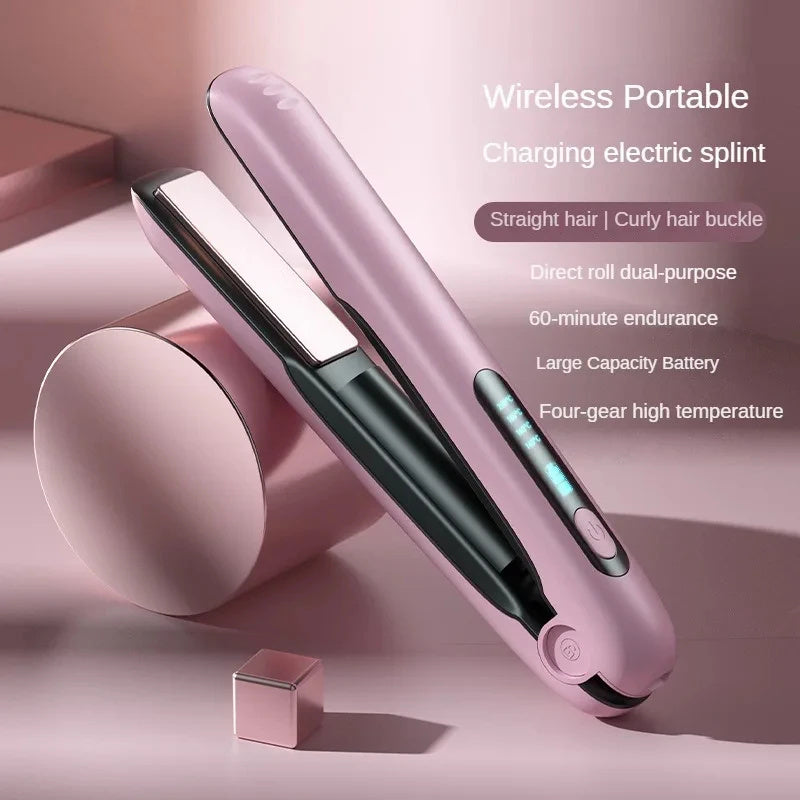 Kabelloser Mini-Haarglätter mit 2-in-1-Roller, max. 200 °C