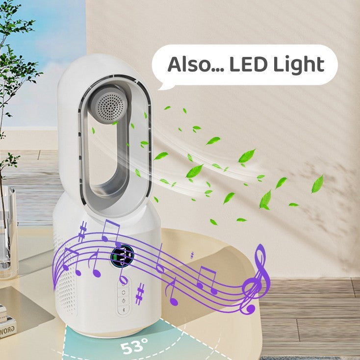 Flügelloser Ventilator mit Bluetooth-Lautsprecher und LED-Licht