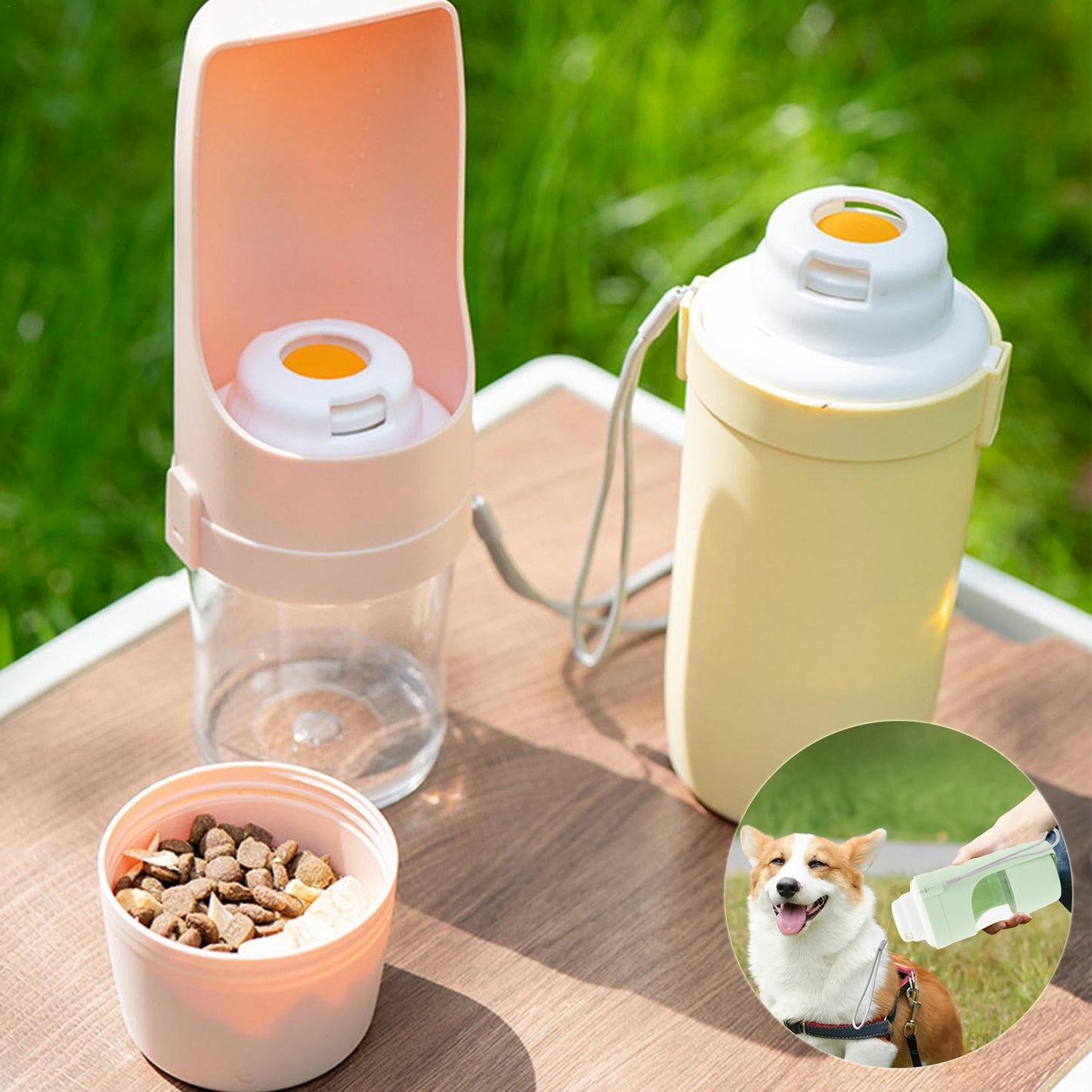 2 In 1 Pet Travel Water & Feeder Dispenser