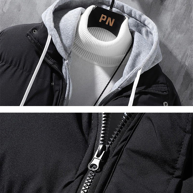 Men's Faux 2 Piece Winter Coat