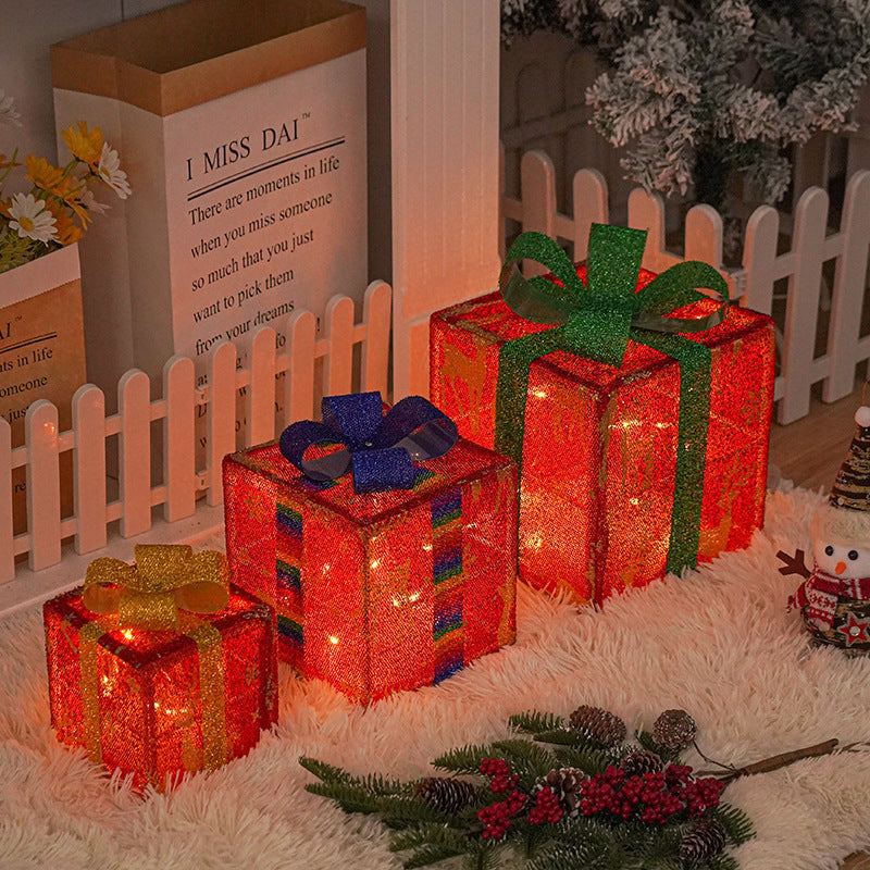 Luminous Christmas Gift Boxes With Bow