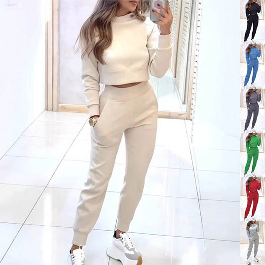 Stand Collar Sports Tracksuit For Women