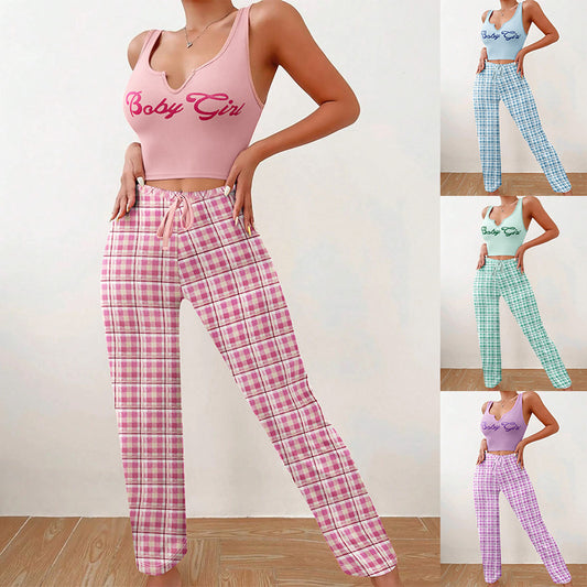 Women's 2pcs Crop Vest Pyjamas
