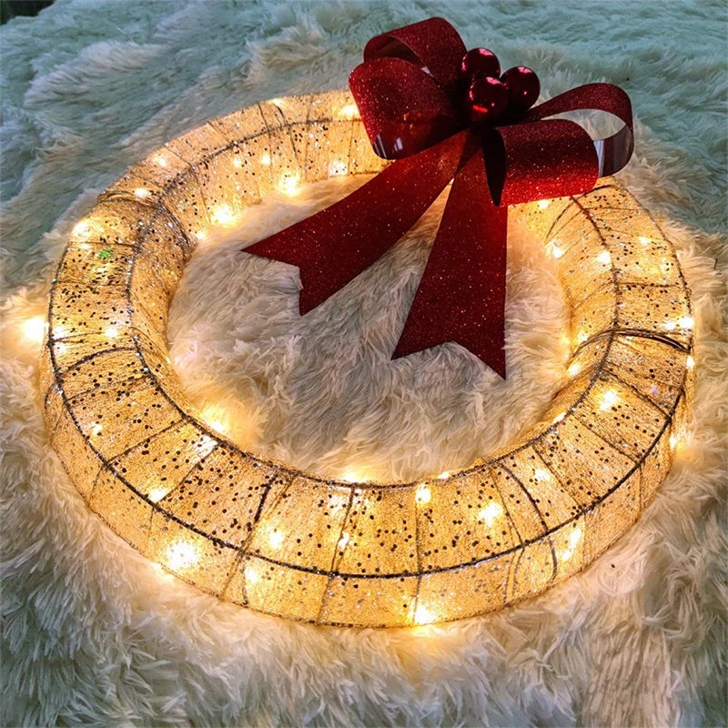 Christmas LED Wreath With Big Bow