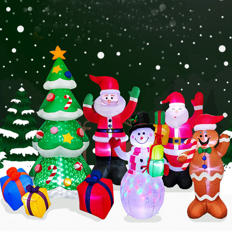 Christmas LED Lights Glowing Santa / Tree / Snowman Inflatables