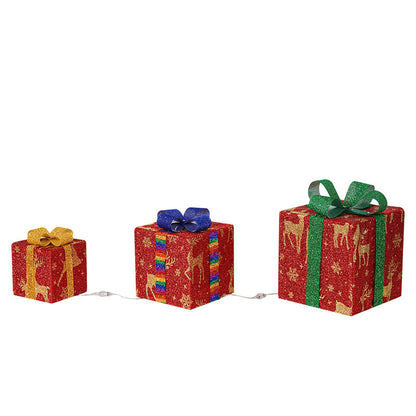 Luminous Christmas Gift Boxes With Bow