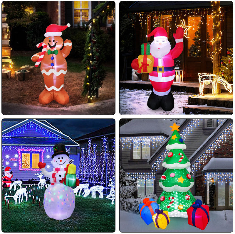Christmas LED Lights Glowing Santa / Tree / Snowman Inflatables