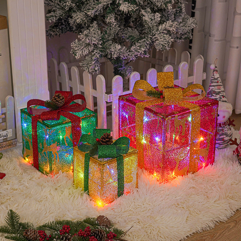 Luminous Christmas Gift Boxes With Bow